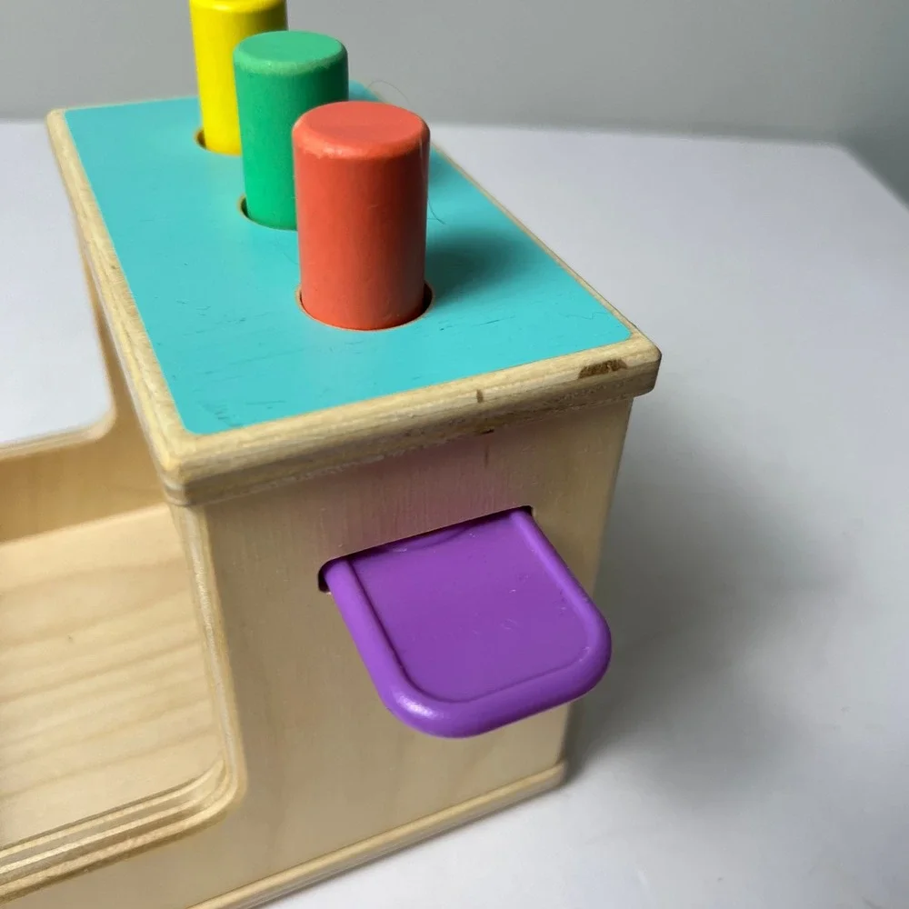 Lovevery Wooden Peg Drop Box Toddler Multicolor Montessori Toy Development